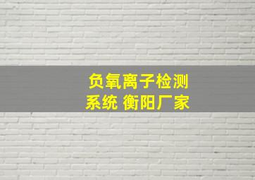 负氧离子检测系统 衡阳厂家